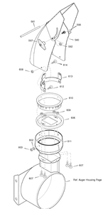 Discharge Chute Diagram and Parts List for 1695620-LP18976-726E 2009 Briggs and Stratton Snow Blower